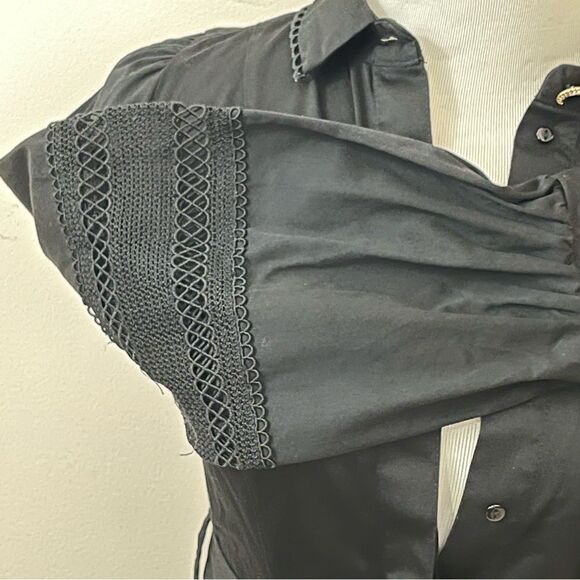 River Island Prairie/ Punk/ Rockabilly Black Cotton Dress 2 - Picture 7 of 16